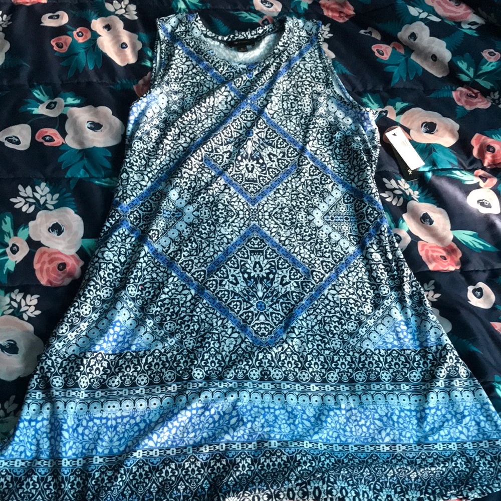 Patterned Blue Dress